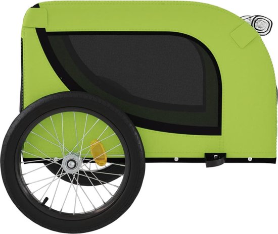 VidaXL Hondenfietstrailer Oxford Stof En Ijzer Groen En Zwart 740781802