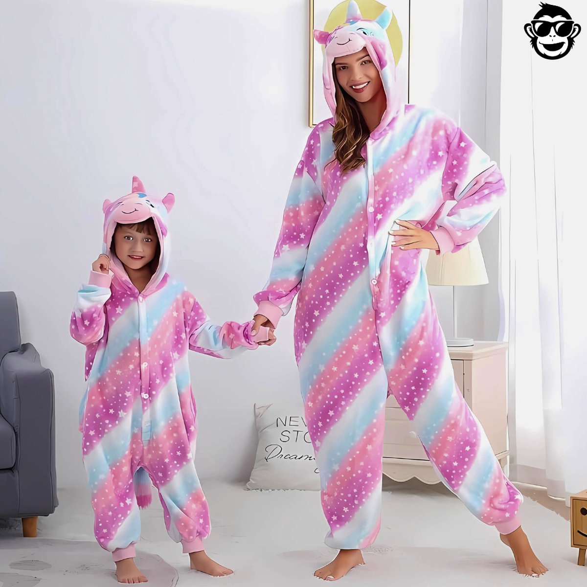 BoefieBoef Dieren Onesie Verkleedkleding Kinderen 5-9 jaar – Comfortabele Kostuum Pyjama – Maat 120 tot 140 – Dierenpak voor Jongens en Meisjes – Feest, Carnaval Verkleedkleding - Kerst, Dierenpak - of Verjaardag Cadeau - Eenhoorn — afbeelding 7