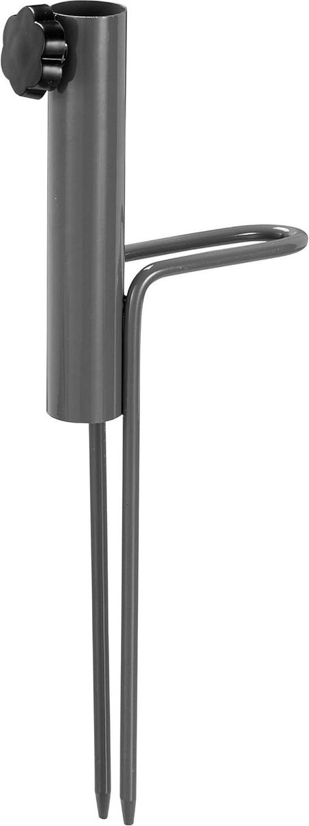 Grondanker met greep voor parasol stokdikte 17-23 mm - Camping strand staal parasolvoet grijs