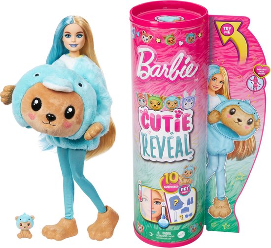 Foto: Barbie cutie reveal pop barbiepop teddybeer dolfijn