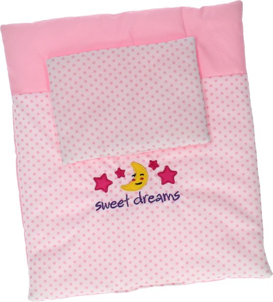 Foto: Johntoy baby rose poppendeken en kussen set sweet dreams