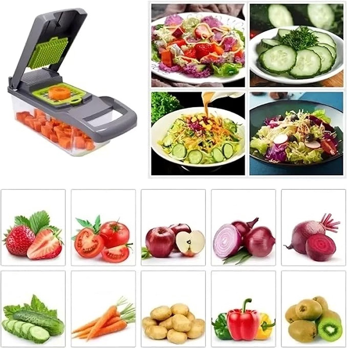 Vegetable Cutter Multifunctionele Groentesnijder Veg Ui Dicer Salade Chopper