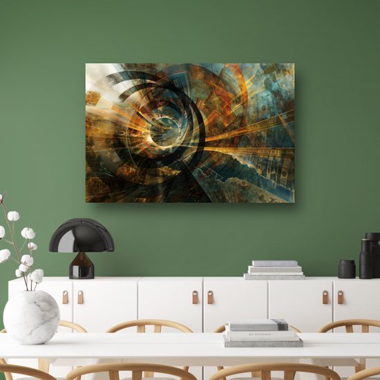 Geld glasschilderij - Economie wanddecoratie - Glas schilderijen Tunnel - Wanddecoratie modern - Plexiglas - Decoratie woonkamer acrylglas 60x40 cm