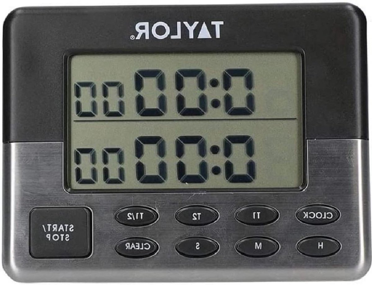 Digitale Kookwekker 105 x 8 x 3 cm Plastic En Roestvrij Staal Zilver En Grijs Keukenaccessoire Kookwekker analoog