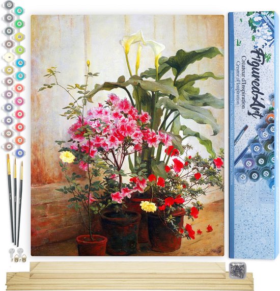 Figured'Art Schilderen Op Nummer Volwassenen Canvas Lantaarn Onder De Veranda Handwerk Acrylverf Kit Diy Compleet 40x50cm Zonder Frame