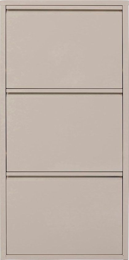 furni24 Smal schoenenkast - ruimtebesparende metalen kast met magneetkleppen, ruimte voor 4-6 paar schoenen, robuuste hoge schoenenkast, wandmonteerbaar en voorgemonteerd - 2 kleppen, zwart