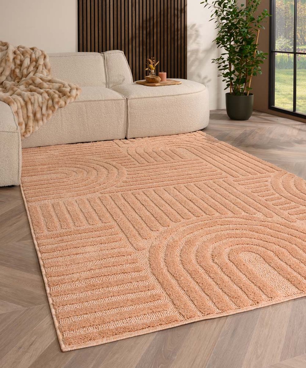 Scandinavisch vloerkleed - Aven zalmroze 160x230