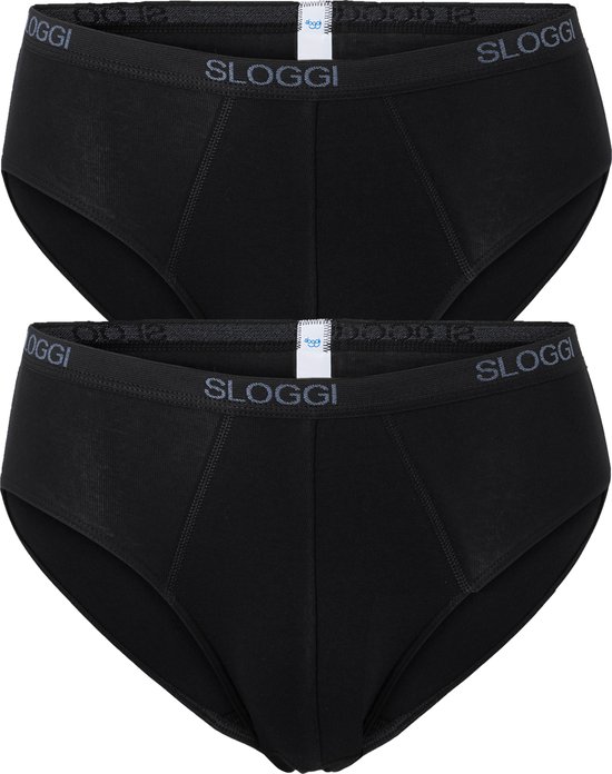 sloggi men Basic Heren Midi slip - 2-pack - Zwart - Maat L