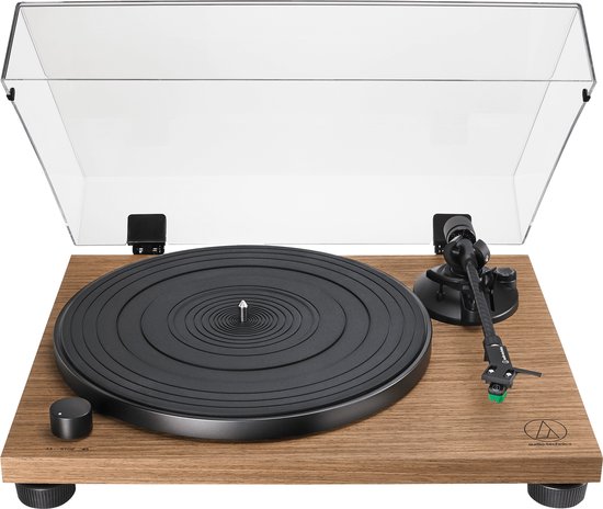 Audio-Technica Handmatige Platenspeler met Houten Voetplaat en Riemaandrijving AT-LPW40WN - Walnoothout - platenspeler