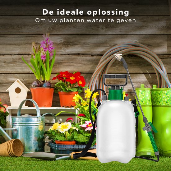 Plantensproeier - Drukspuit - Verstuiver - Druksproeier - Plantenspuit - 5 Liter - Met Handvat - Sproeilans - Verstelbaar Mondstuk - Vergrendelbare Trekker - Veiligheidsventiel - Draagriem - Tuin Besproeien - Onkruid Verdelgen van Merkloos	 — afbeelding 4