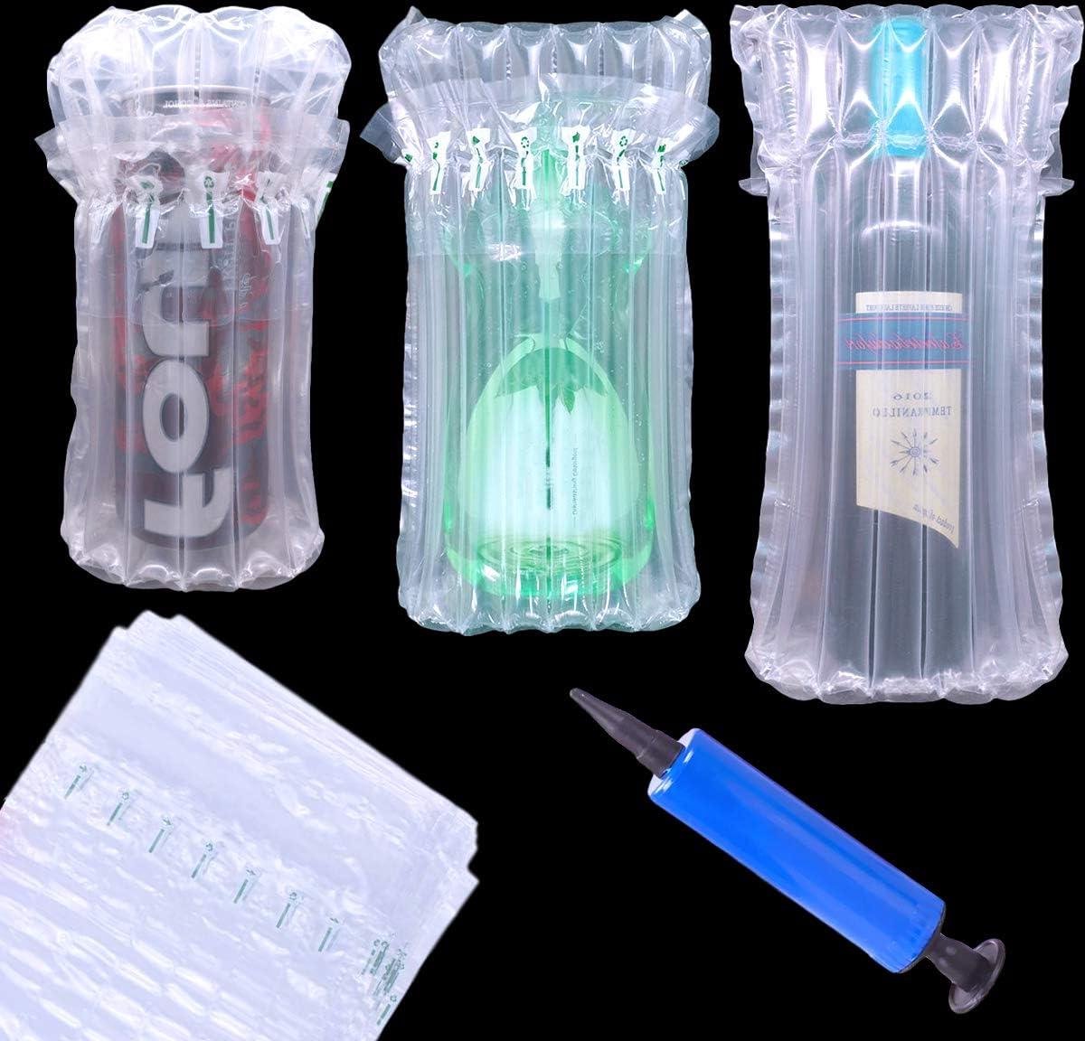 25 Pack Bubble Cushion Wrap Wijnflessenbeschermer - Glazen Mouwen Opblaasbare Luchtkolom Kussenslopen - Veilige Verzending