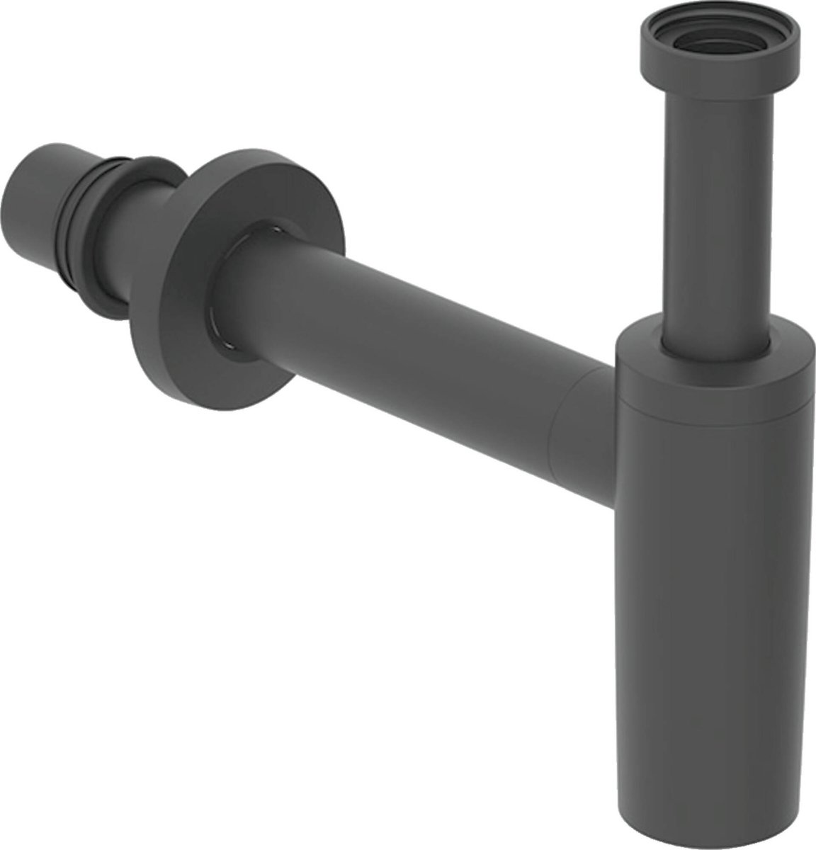 Geberit dompelbuissifon voor wastafel, afvoer horizontaal, steekafdichting, wandrozet: d=32mm, G=1 1/4″, zwart mat, 151024141