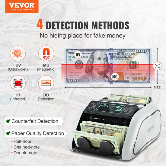 Al-910 Bill Counter Counter Cis Automatic Basic Bank UV Mg IR Dd Detecting Multi Currency Cash Money Counting Bill Counter Machine