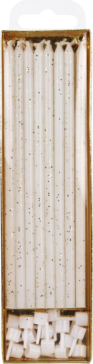 PME Extra Lange Kaarsen Glitter 16,5cm pk/16