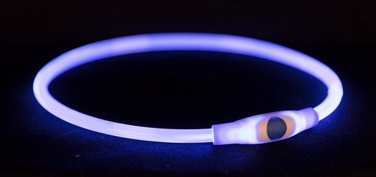 Foto: Trixie usb flash lichtgevende band 8 mm blauw hondenveiligheidslampje s m