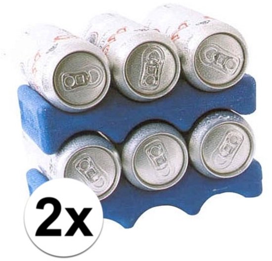 2 Stuks blauwe koelelementen voor frisdrank/bier blikjes van Blokker — afbeelding 3