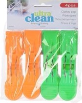 8x pinces à serviette orange et vert 13cm
