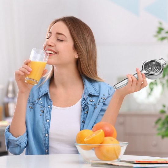 Presse-citron Manuel En Inox - Extrait 20% De Jus En Plus, Design Ergonomique, Pour Citron, Orange, Lime - Facile à Utiliser Et à Nettoyer