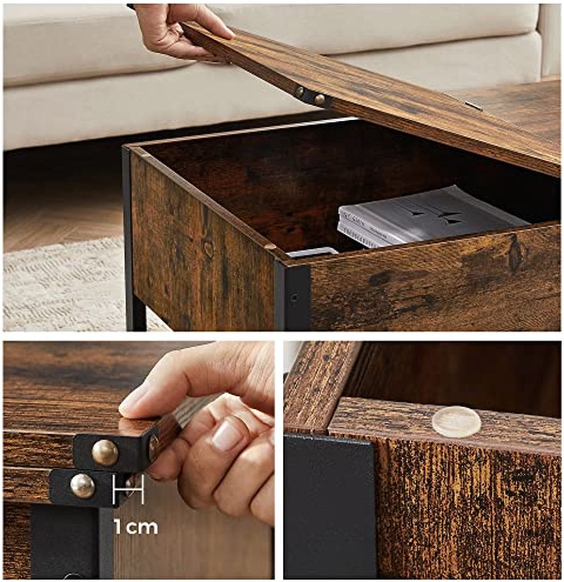 Organische salontafel Zoë walnoot groot - 96x86x37 cm - Mangohout - Bruin | Leen Bakker