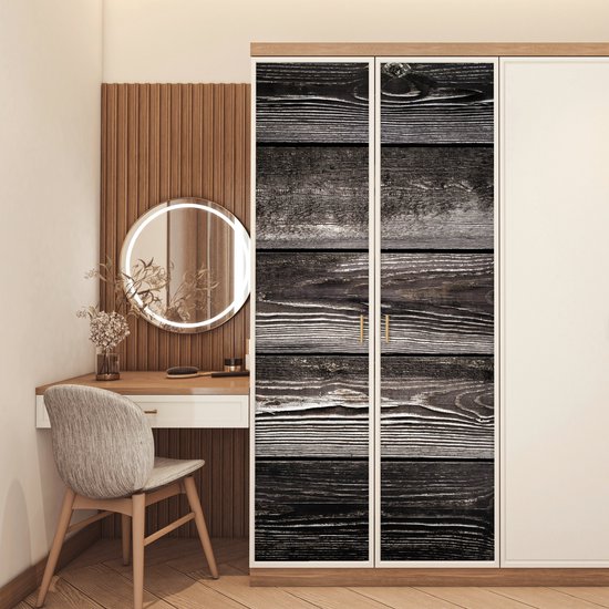 Sticker de porte Rétro - Planches - Bois - Robuste - 90x215 cm - Poster de porte