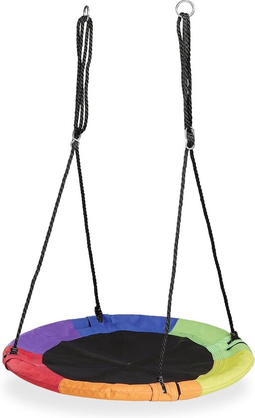 Balançoire Nid D'oiseau 100 Cm - Charge Max 300 Kg, Avec Coussin Et 4 Poignées - Pour Intérieur Et Extérieur