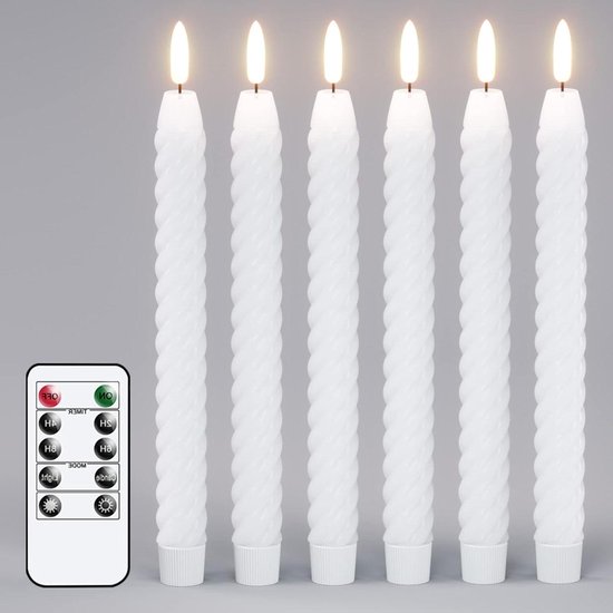MOZC Flikkerende zwevende kaarsen met toverstaf en 6-uurs timer, Drijvende LED kaarsen met afstandsbediening, vlamloze hangende vliegende kaarsen voor decoratie(Wit 20PC