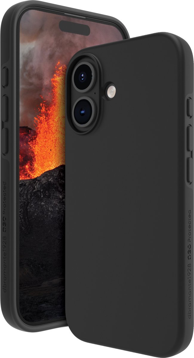 Dbramante1928 - Iceland Ultra D3O Mag geschikt voor iPhone 16 Plus Hoesje - zwart