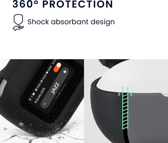 GIOPUEY JBL Wave 300TWS siliconen beschermhoes, JBL Wave 300TWS Case Cover, ultradun, JBL Wave 300TWS beschermhoes, donkerblauw