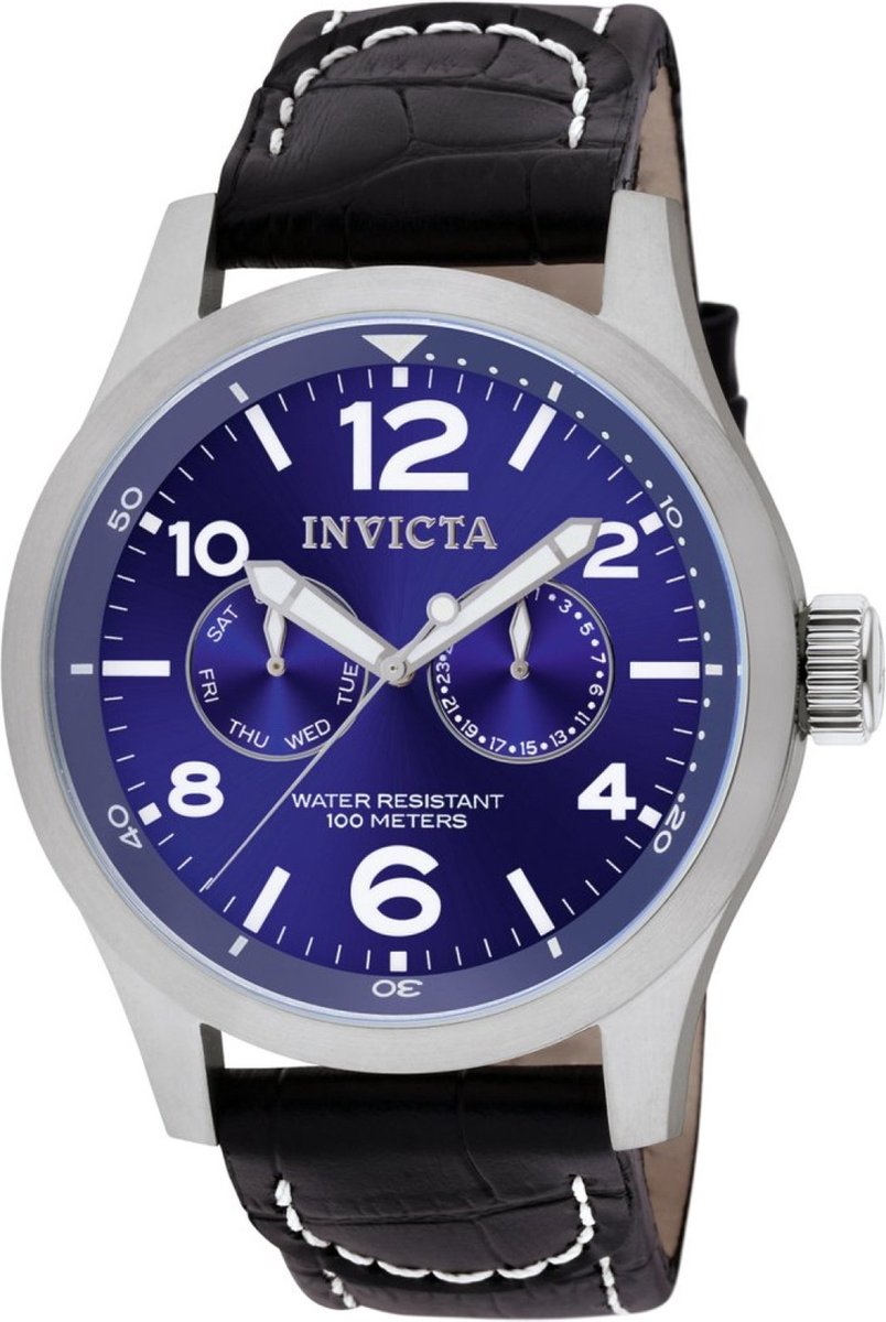 Invicta I-Force 10490 Heren Horloge - Waterdicht - Analoog - Quartz Uurwerk - Roestvrij Staal met blauwe Wijzerplaat -48mm