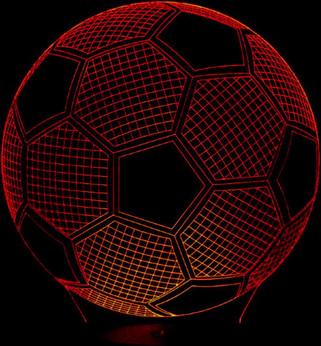 Finnacle - 3D Nachtlamp Voetbal - 7 kleuren LED licht - Touch-bediening - Zonder afstandsbediening