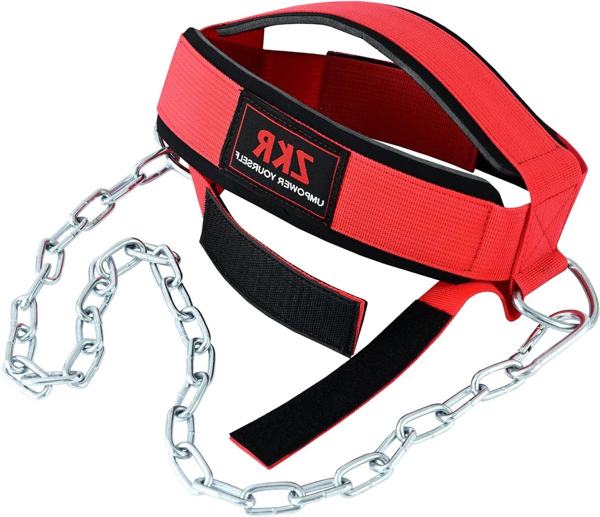 ZKR Hoofd Harnas Voor Gewichtheffen Met Lange Ketting - Nek Training Sporter Harnas - Neopreen Hoofd Cap nek trainer