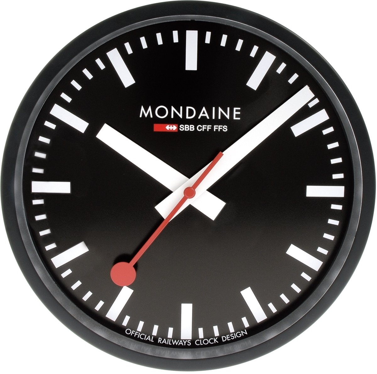 Mondaine Official Railway Clock Stations - Wandklok A990.CLOCK.64SBB - zwart - 25cm