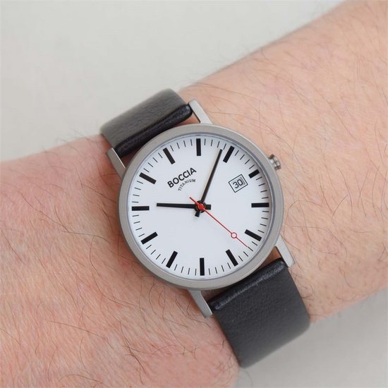 Montre homme Boccia. Titane bl. b.