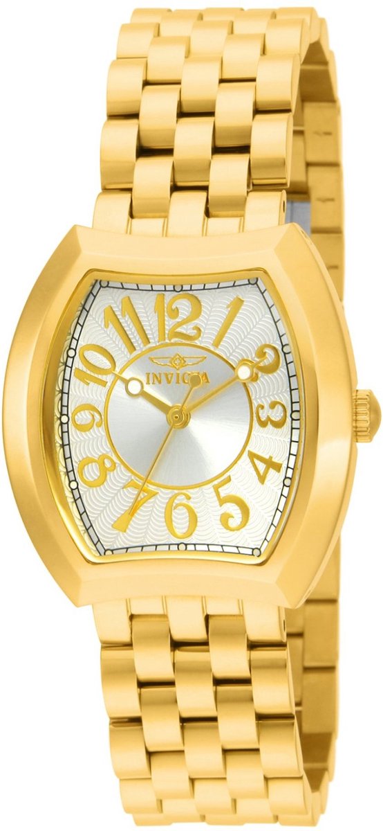 Invicta Angel 15039 Dames Horloge - Waterdicht - Analoog - Quartz Uurwerk - Roestvrij Staal met zilveren Wijzerplaat - 33mm