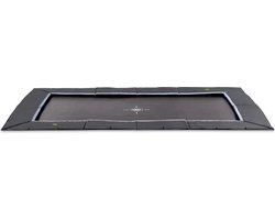 EXIT Dynamic Sporttrampoline 275x458cm - Groundlevel - Flatground Trampoline - Rechthoekig - Voor Kinderen - Zwart