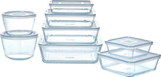 Plat à four avec couvercle Cook & Freeze - Lot de 8 pièces - Verre - Pyrex