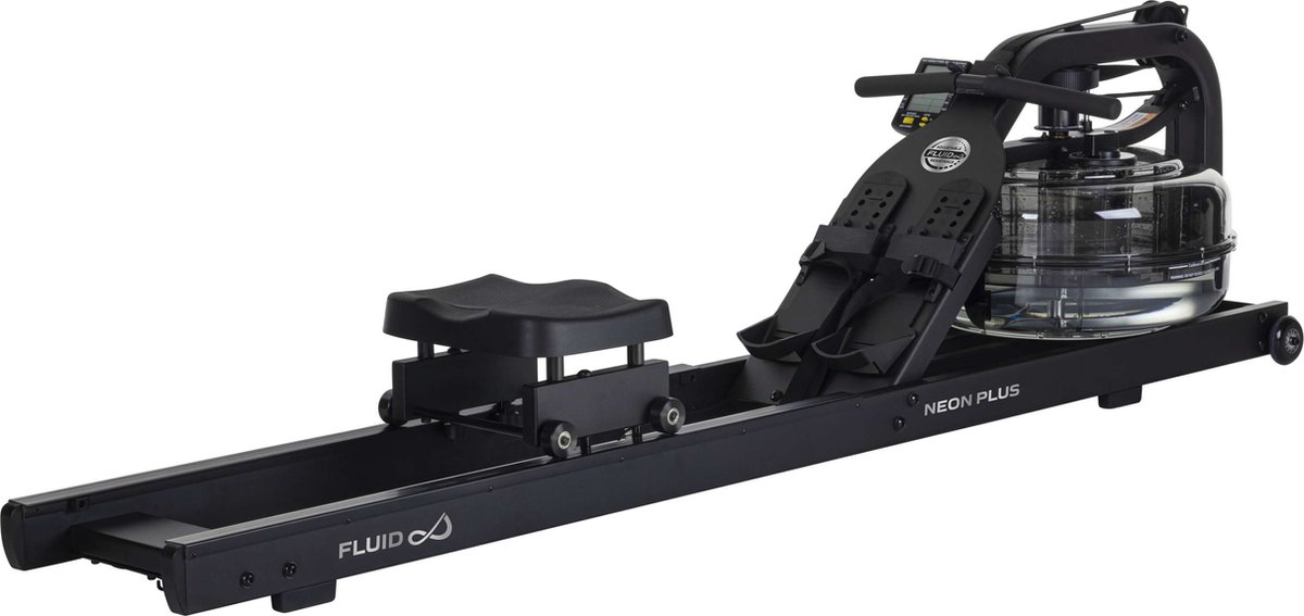 Fluid Rower Neon Plus - Opklapbaar - Roeimachine met 4 weerstanden - Roeiapparaat voor thuis - Verstelbaar - Water weerstand - Inclusief hartslagfunctie