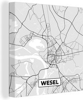 Peinture sur toile Allemagne - Wesel - Carte - Plan de la ville - Plan d'étage - 90x90 cm - Décoration murale