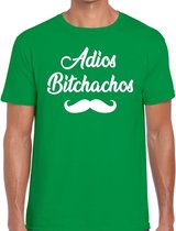 Adios bitchachos tekst t-shirt groen heren - groen heren fun shirt Adios bitchachos M