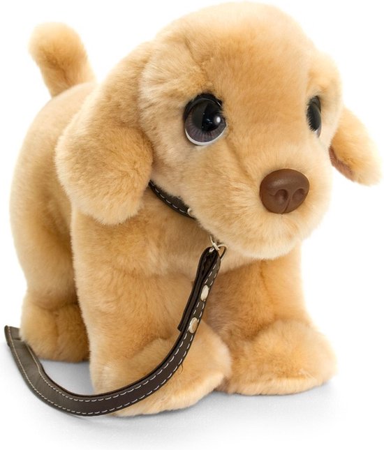 Keel Toys peluche Labrador en laisse marron pour chien 30 cm - Peluches  pour chien 