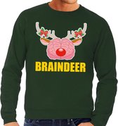 Foute kersttrui / sweater braindeer groen voor heren - Kersttruien S