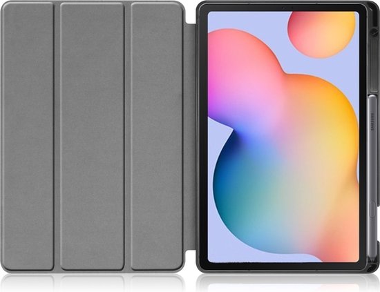 Coque pour Samsung Galaxy Tab S6 Lite (2022) - 10,4 pouces - Étui livre à trois volets avec porte-stylet - Rouge