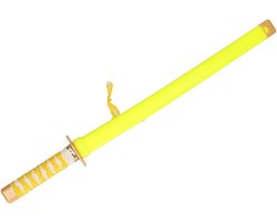 Atosa Ninja vechters zwaard - verkleed wapen - geel - 65 cm - speelgoed zwaarden