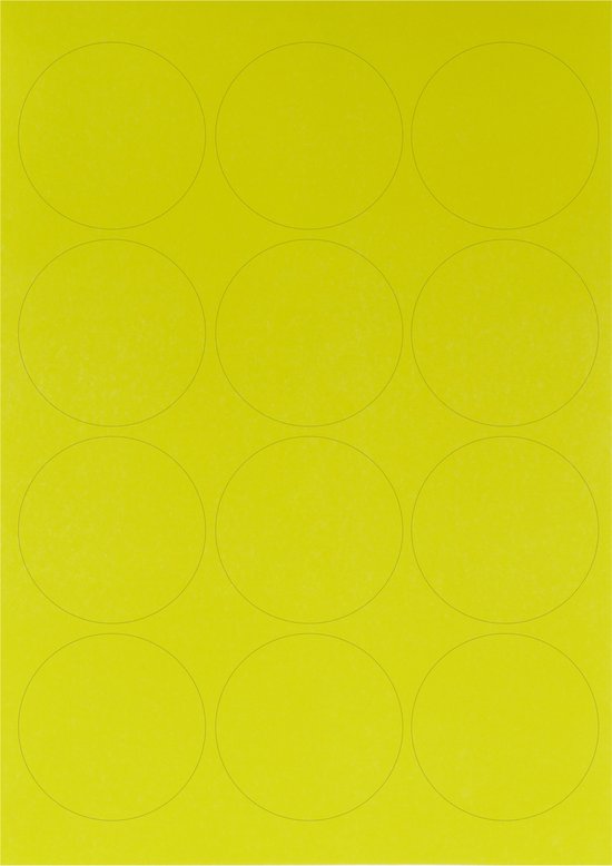 BeMatik - Gele ronde stickers voor A4 63,5 mm 100 vellen | bol