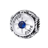 Sterrenbeeld weegschaal bedel met donker blauwe zirkonia steen | zodiac libra bead | Zilverana | geschikt voor alle bekende merken | 925 zilver | moederdag