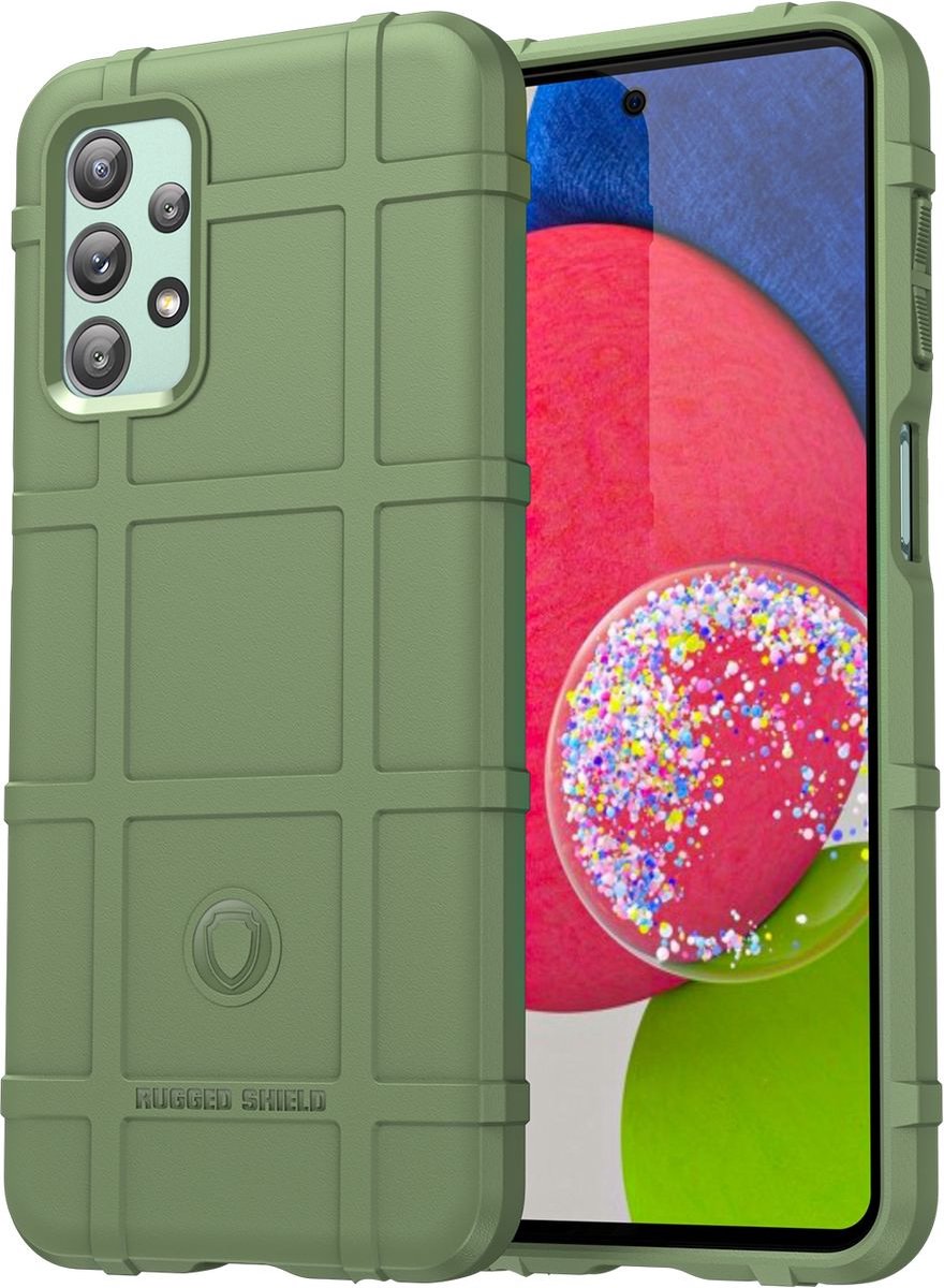 Mobigear Hoesje geschikt voor Samsung Galaxy M23 Telefoonhoesje Flexibel TPU | Mobigear Rugged Shield Backcover Shockproof | Schokbestendig Galaxy M23 Telefoonhoesje | Anti Shock Proof - Groen