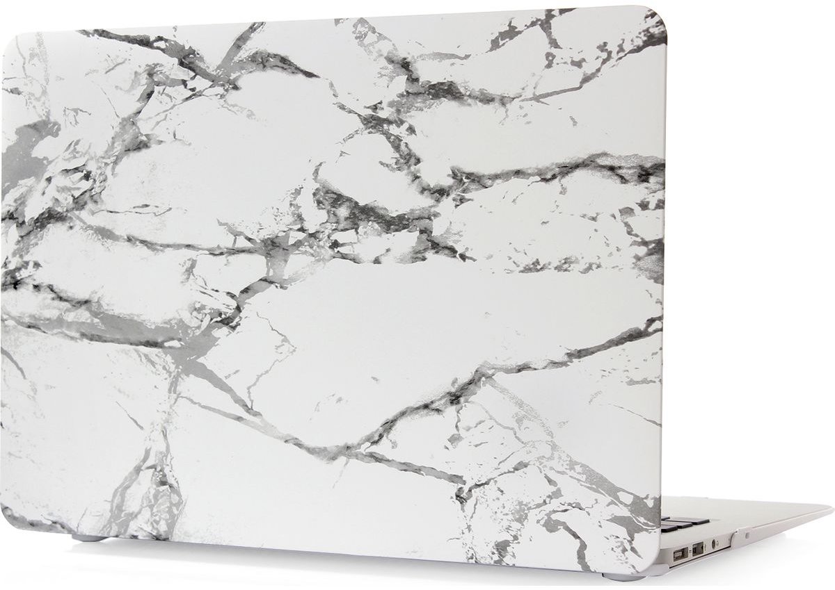 Mobigear Laptophoes geschikt voor Apple MacBook Air 13 Inch (2010-2019) Hoes Hardshell Laptopcover MacBook Case | Mobigear Marble - Wit - Model A1369 / A1466