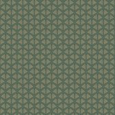 Grafisch behang Profhome 379575-GU vliesbehang licht gestructureerd design glanzend groen goud 5,33 m2