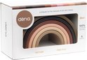 Dëna regenboog stapelset in 6 huidtinten, 100% platina siliconen.