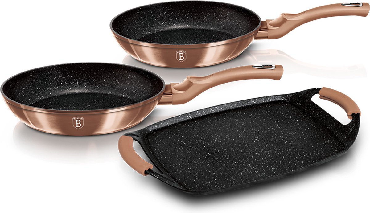 Berlinger Haus 1669 - 3 delige pannenset - Metallic line - Rose goud